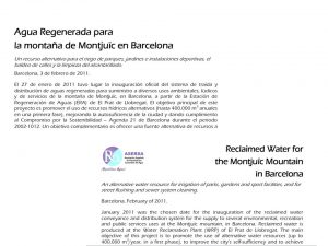 Ficha informativa del proyecto de reutilización en Montjuïc